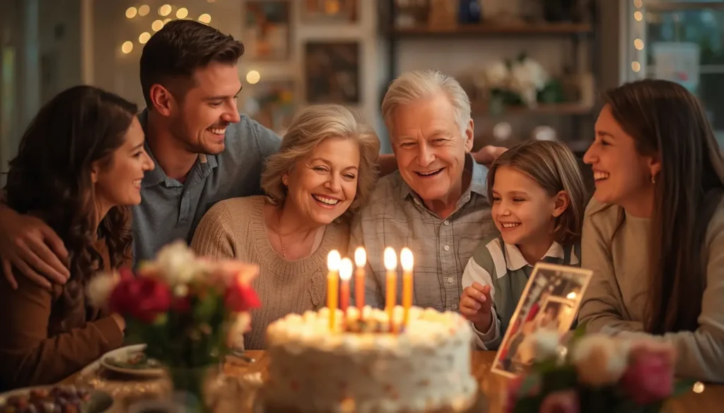 Family celebrating parents' wedding anniversary with love, happiness, and beautiful memories