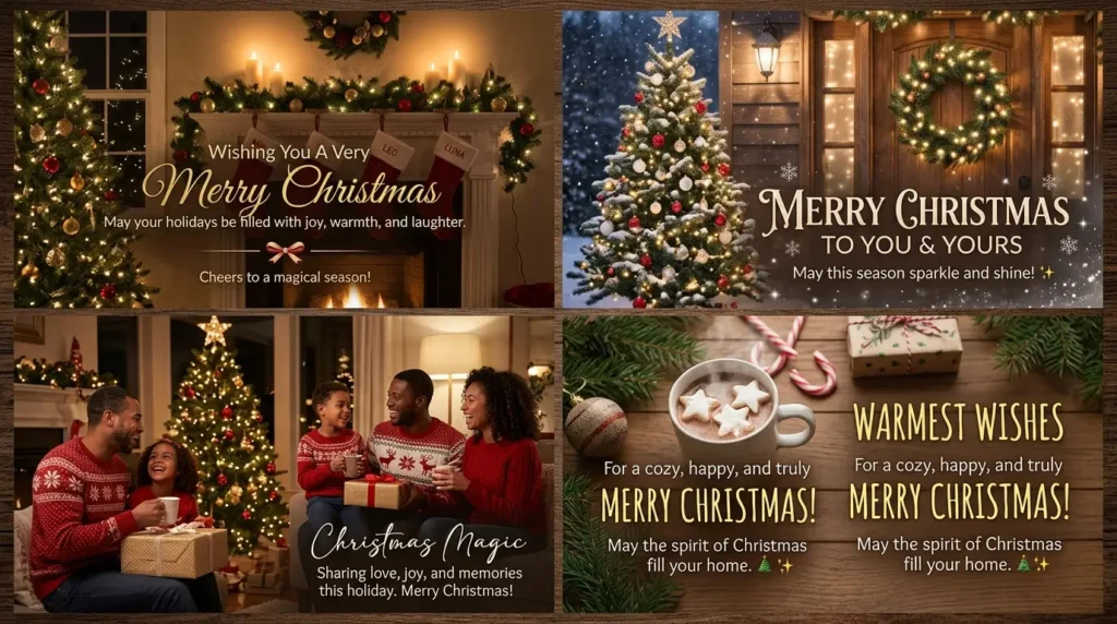 For Social Media Captions  Merry Christmas Wishes Images