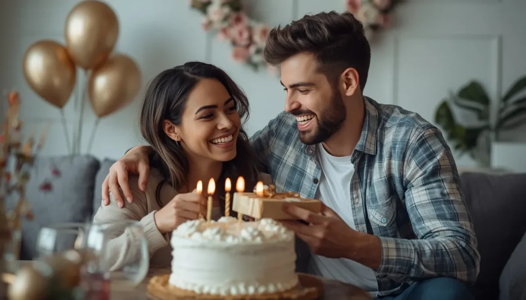 A brother celebrating with his sister at a joyful birthday party, representing heartfelt birthday wishes for sister from brother.