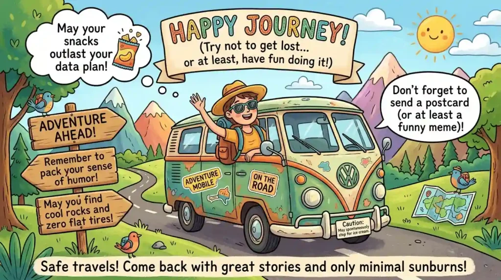 Funny Happy Journey Wishes