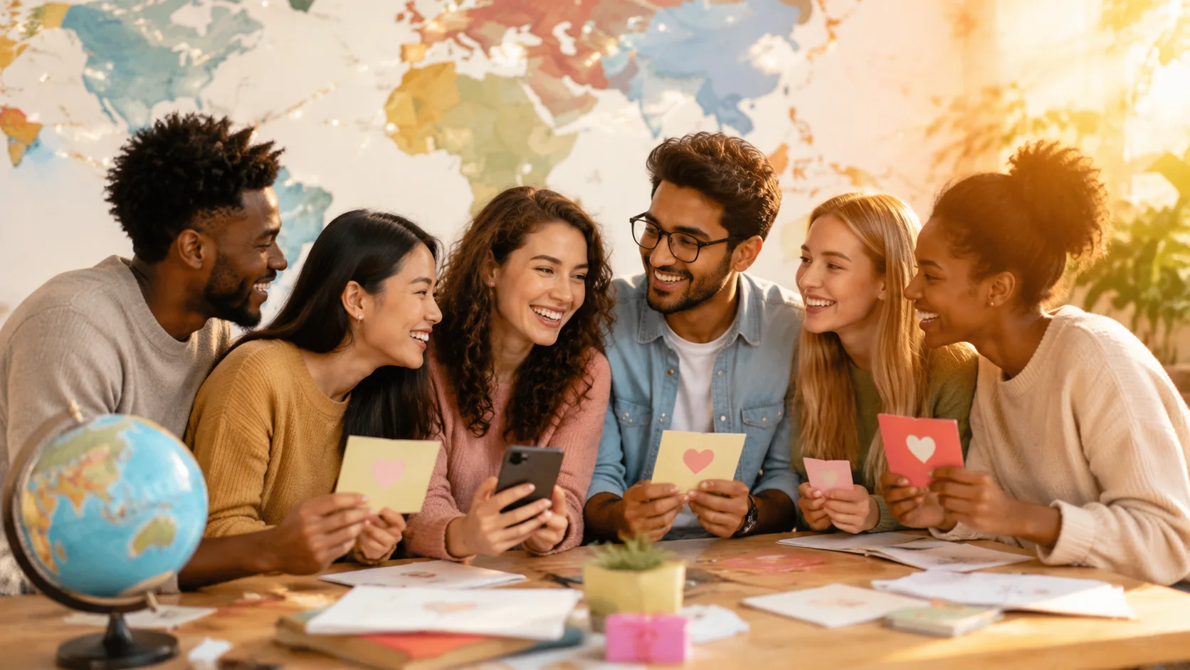 International Day of Friendship wishes featuring diverse friends celebrating global friendship and meaningful connections