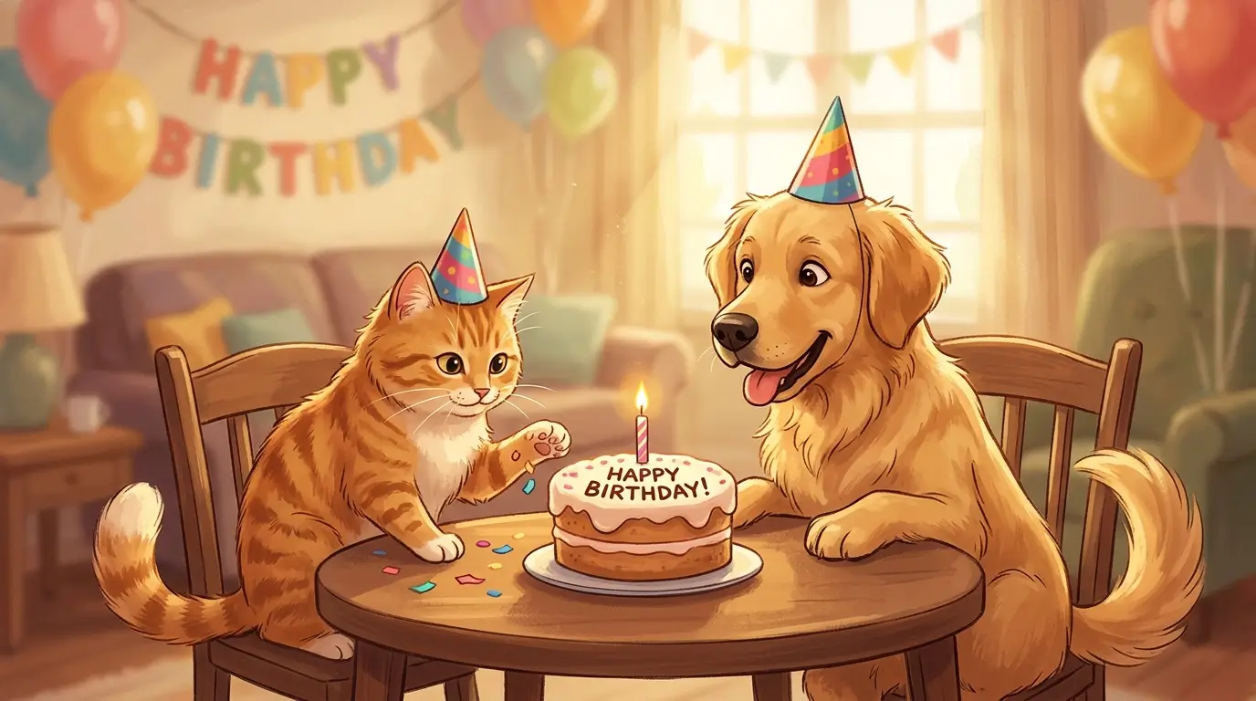 birthday Wishes for cat and dog lovers
